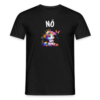 Licorne disant non Garçon et fille Créature mythique - T-shirt homme - noir - Devant - AI Model Male 178 light (178cm)