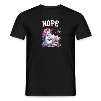 Licorne disant non Garçon et fille Créature mythique - T-shirt homme - noir - Devant - AI Model Male 178 light (178cm)