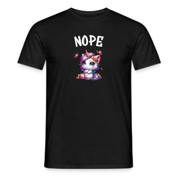 Licorne disant non Garçon et fille Créature mythique - T-shirt homme - noir - Devant - AI Model Male 178 light (178cm)