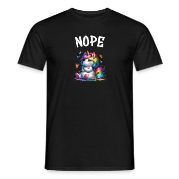 Licorne disant non Garçon et fille Créature mythique - T-shirt homme - noir - Devant - AI Model Male 178 light (178cm)
