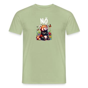 Panda roux Drôle de dicton Nope Renard de Feu - T-shirt homme - vert sauge - Devant - AI Model Male 178 light (178cm)