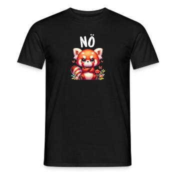 Panda roux Drôle Dicton Non, Renard de Feu - T-shirt homme - noir - Devant - AI Model Male 178 light (178cm)
