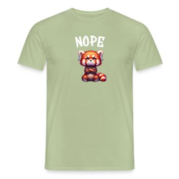 Panda roux Drôle Dicton Non, Renard de Feu - T-shirt homme - vert sauge - Devant - AI Model Male 178 light (178cm)