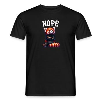 Red Panda Funny Saying Nope Fire Fox - Men's T-Shirt - black - Front - AI Model Male 178 light (178cm)