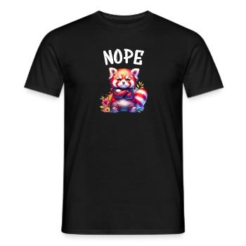 Red Panda Funny Saying Nope Fire Fox - Men's T-Shirt - black - Front - AI Model Male 178 light (178cm)