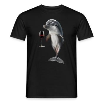 Delfin Wein - Männer T-Shirt - Schwarz - Vorne - AI Model Male 178 light (178cm)
