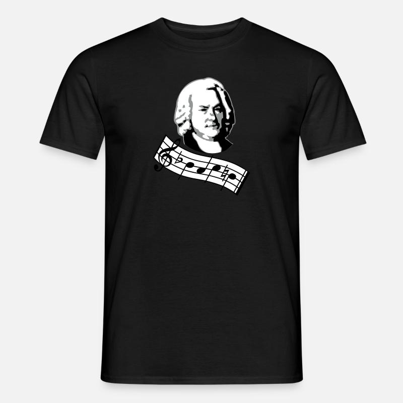bach noten 3col vers2 - Männer T-Shirt - Schwarz