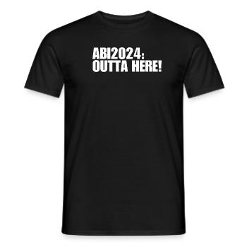 Abi 2024: Outta Here! - Männer T-Shirt - Schwarz - Vorne - AI Model Male 178 light (178cm)