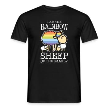 Rainbow LGBT Gay Lesbian - Men's T-Shirt - black - Front - AI Model Male 178 light (178cm)