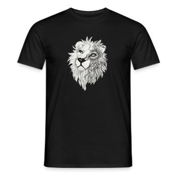 Lion dreaming - Men's T-Shirt - black - Front - AI Model Male 178 light (178cm)