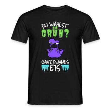 Anti Grünen T-Shirt gegen Baerbock, Habeck und Co. - Männer T-Shirt - Schwarz - Vorne - AI Model Male 178 light (178cm)