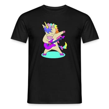 Licorne avec guitare | photos drôles, concert - T-shirt homme - noir - Devant - AI Model Male 178 light (178cm)