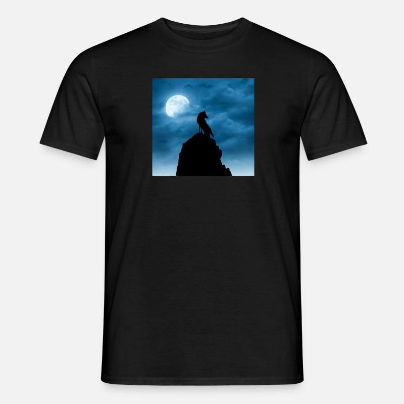 Wolf - Männer T-Shirt - Schwarz