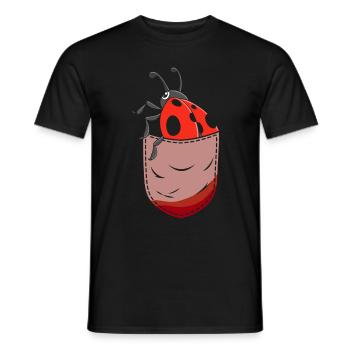 Ladybug Breast Pocket Animal Lovers Coccinelles - T-shirt homme - noir - Devant - AI Model Male 178 light (178cm)