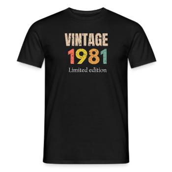 Vintage 1981 Limited Edition - Men's T-Shirt - black - Front - AI Model Male 178 light (178cm)