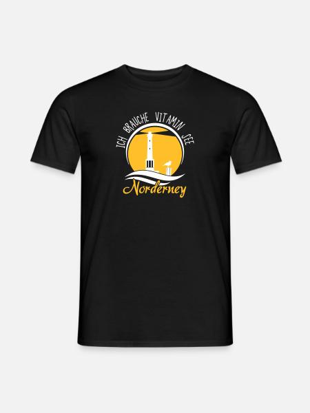 Vitamin See Norderney Leuchtturm - Männer T-Shirt - Schwarz