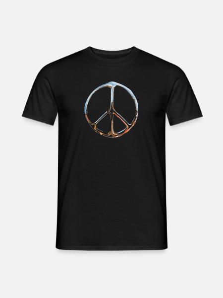 Peace Sign Peace Peace Chrome - Men's T-Shirt - black