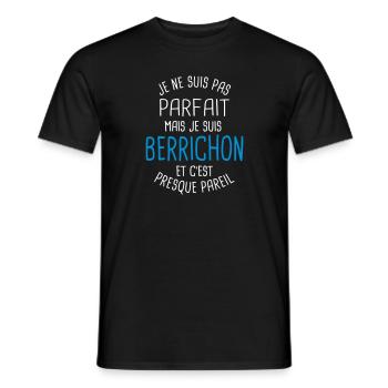 Pas parfait mais berrichon - T-shirt homme - noir - Devant - AI Model Male 178 light (178cm)