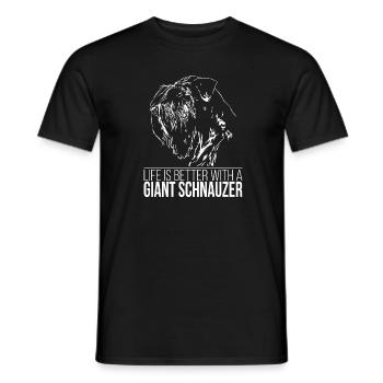 GIANT SCHNAUZER LIFE is better Chien Wilsigns - T-shirt homme - noir - Devant - AI Model Male 178 light (178cm)