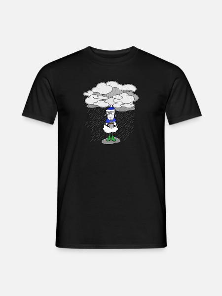 Schaf bei Regenwetter - Männer T-Shirt - Schwarz