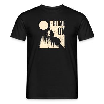 Climbing Mountaineering Climbers Mountain Mountains Hiking - Men's T-Shirt - black - Front - AI Model Male 178 light (178cm)