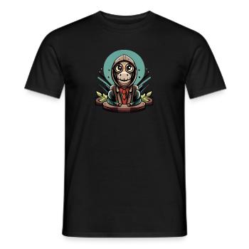 Kleiner Dinosaurier, der meditiert - Männer T-Shirt - Schwarz - Vorne - AI Model Male 178 light (178cm)