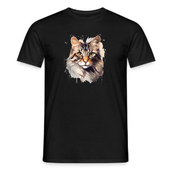The Mysterious Cat - Men's T-Shirt - black - Front - AI Model Male 178 light (178cm)