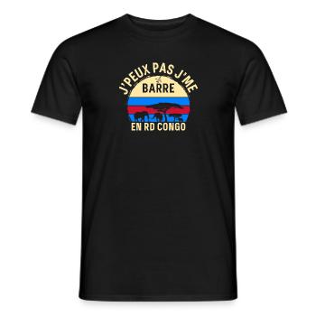 J peux pas j me barre En RD Congo - T-shirt homme - noir - Devant - AI Model Male 178 light (178cm)
