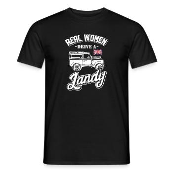 Real Women Drive A Landy - T-shirt homme - noir - Devant - AI Model Male 178 light (178cm)