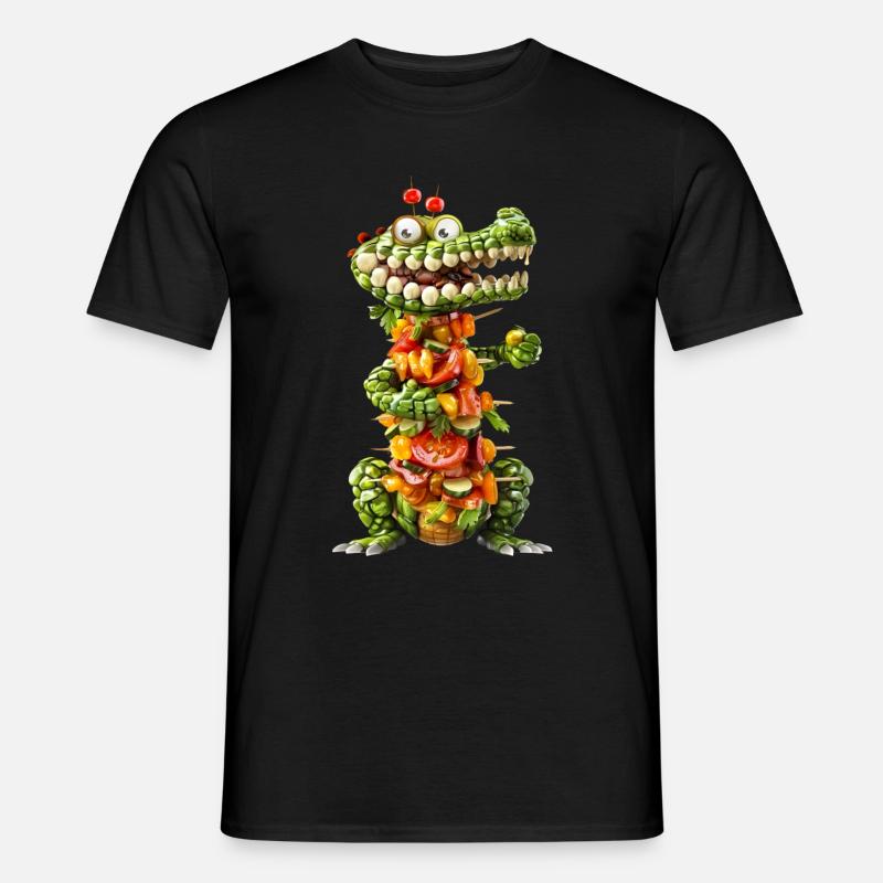 Krokodil Kebab - Männer T-Shirt - Schwarz
