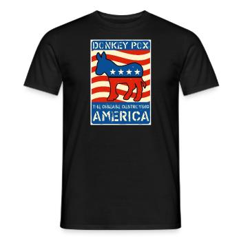 Donkey Pox The Disease Destroying America Funny An - T-shirt homme - noir - Devant - AI Model Male 178 light (178cm)