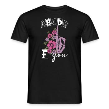 ABCDEFyou Alphabet Finger Evil Middle Finger - T-shirt homme - noir - Devant - AI Model Male 178 light (178cm)