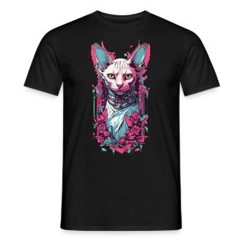 Düstere Gothic Sphynx Katze Pastel Goth Design - Männer T-Shirt - Schwarz - Vorne - AI Model Male 178 light (178cm)