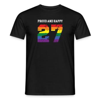 27 Geburtstag 27th Birthday LGBT Queer Regenbogen - Männer T-Shirt - Schwarz - Vorne - AI Model Male 178 light (178cm)