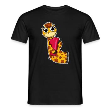 1 an - Inscription à l’école - Motif girafe - T-shirt homme - noir - Devant - AI Model Male 178 light (178cm)