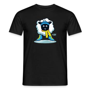 Les brebis aiment patiner ? - T-shirt homme - noir - Devant - AI Model Male 178 light (178cm)