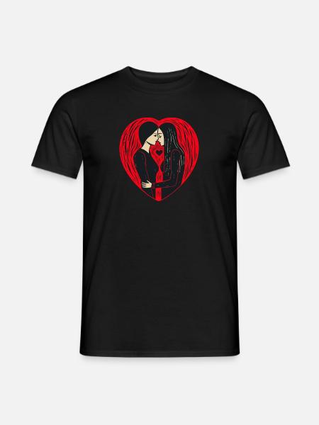 Embrace of Hearts - Men's T-Shirt - black