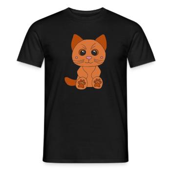 Süße braune Katze - Männer T-Shirt - Schwarz - Vorne - AI Model Male 178 light (178cm)