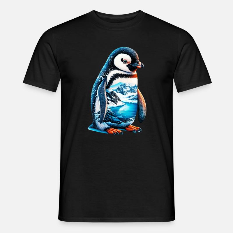 Pinguin - Männer T-Shirt - Schwarz