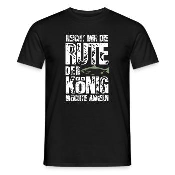 Reicht mir die Rute, der König möchte angeln - Männer T-Shirt - Schwarz - Vorne - AI Model Male 178 light (178cm)
