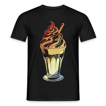 Eisbecher Retro Stil - Männer T-Shirt - Schwarz - Vorne - AI Model Male 178 light (178cm)
