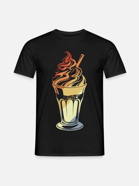 Coupe glacée style rétro - T-shirt homme - noir