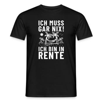 Ich muss gar nix! ich bin in Rente Strand - Männer T-Shirt - Schwarz - Vorne - AI Model Male 178 light (178cm)