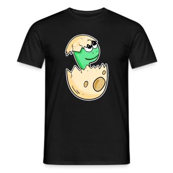 Baby dinosaur in egg - Men's T-Shirt - black - Front - AI Model Male 178 light (178cm)