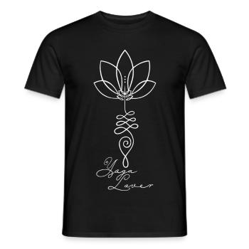 Yoga Lover Lotus Blume Spiritualität Meditation - Männer T-Shirt - Schwarz - Vorne - AI Model Male 178 light (178cm)