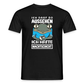 Quart de nuit, j’ai le droit de ressembler à ça - T-shirt homme - noir - Devant - AI Model Male 178 light (178cm)
