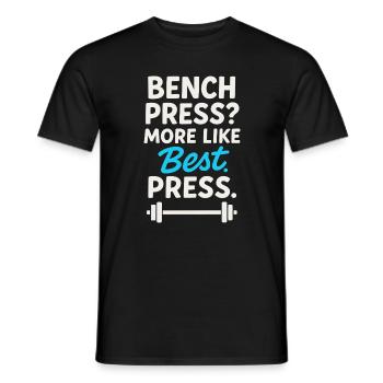 Drôle de développé couché Meme Spot Me Bro Powerlifting - T-shirt homme - noir - Devant - AI Model Male 178 light (178cm)