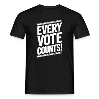 Chaque vote compte - T-shirt homme - noir - Devant - AI Model Male 178 light (178cm)