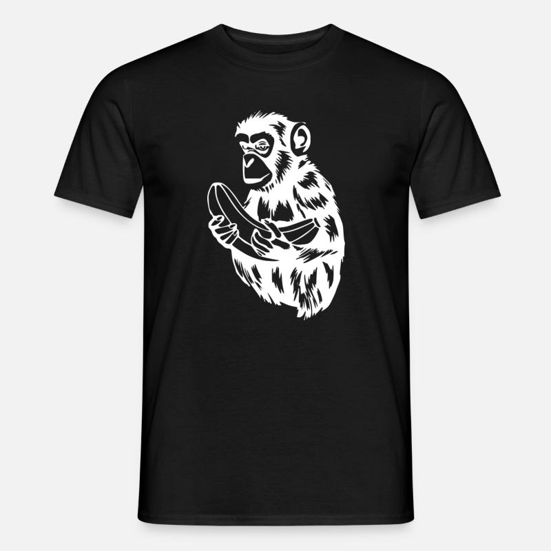 Affe mit Banane T-shirt Geschenk - Männer T-Shirt - Schwarz