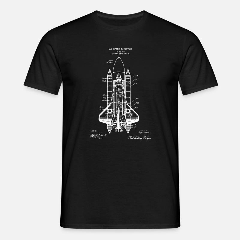 Space Shuttle-Bauplan - Männer T-Shirt - Schwarz